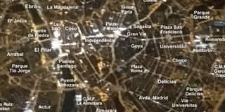 Barrios y lugares más iluminados de Zaragoza en la vista aérea nocturna