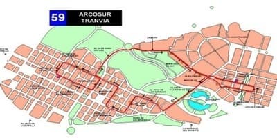 Horarios de la línea de autobús 59 a Arcosur