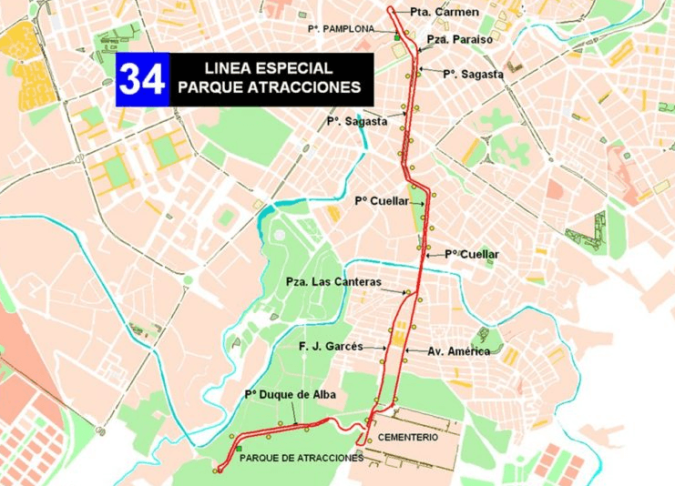 linea 34 autobus especial para ir a la Oktoberfest