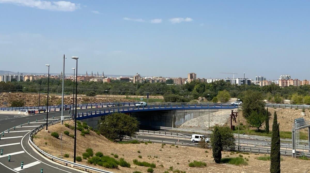 Vista desde el barrio de Santa Isabel hacia Zaragoza