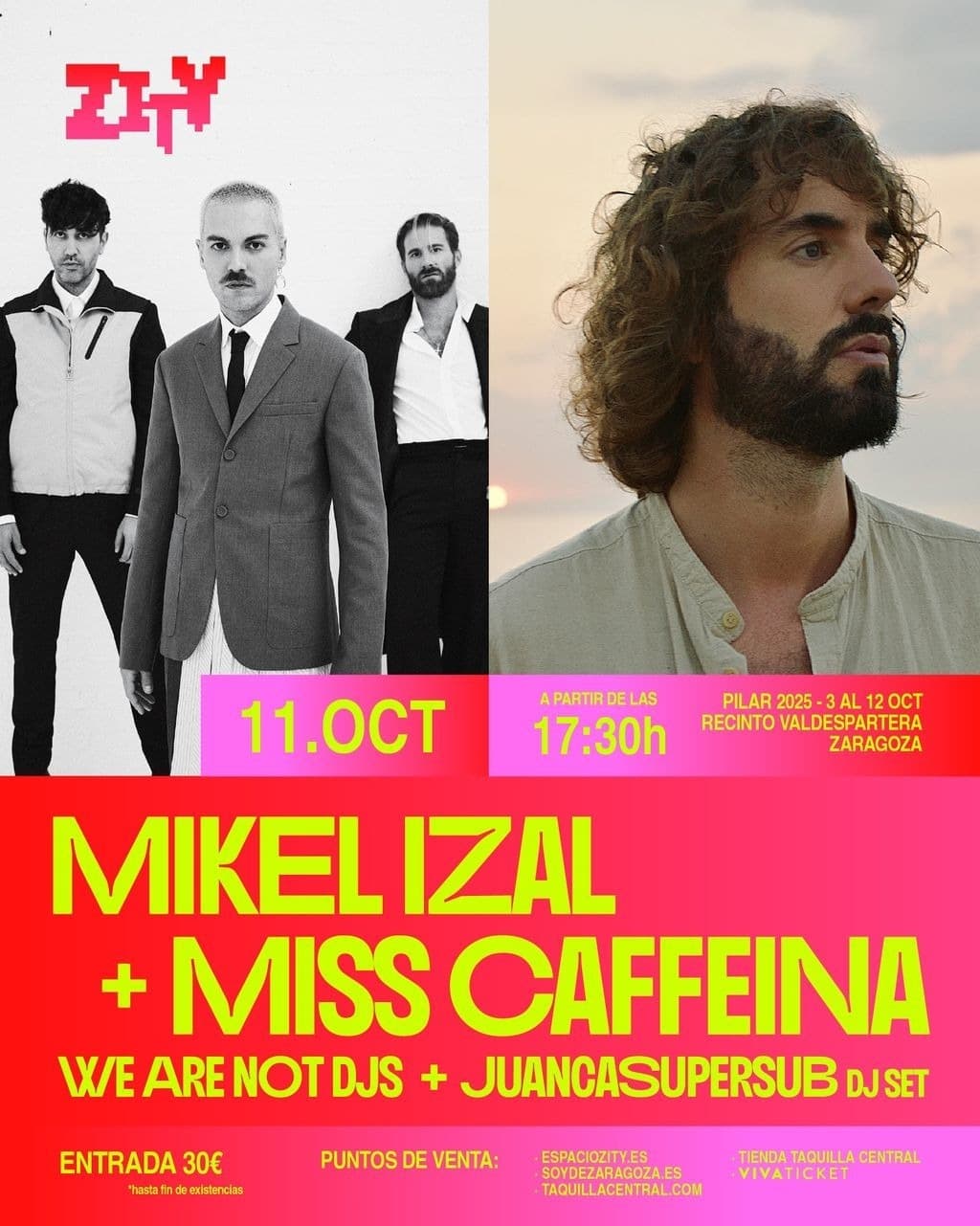 Entradas del Concierto de Mikel Izal y Miss Caffeina en Zaragoza 2025