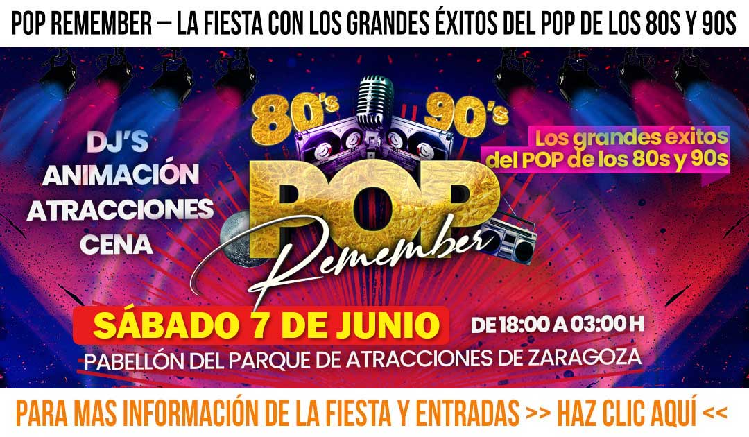 RememberPOP fiesta musica POP remember los ochenta noventa en zaragoza